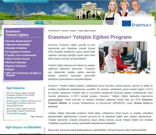  Erasmus+ Yetişkin Eğitimi Programı